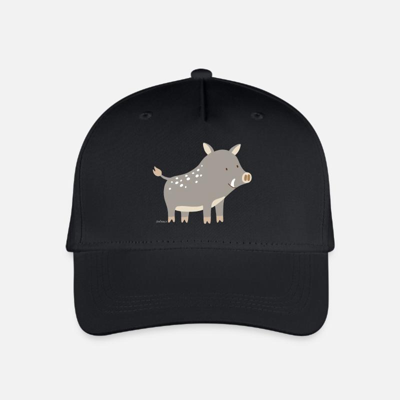 Wildschwein - Kinder Bio Basecap - Schwarz
