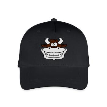 Verrückte Grinsende Kuh - Kinder Bio Basecap - Schwarz - Vorne