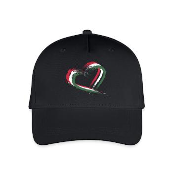 Herz Bürste Flagge Ungarns - Kinder Bio Basecap - Schwarz - Vorne