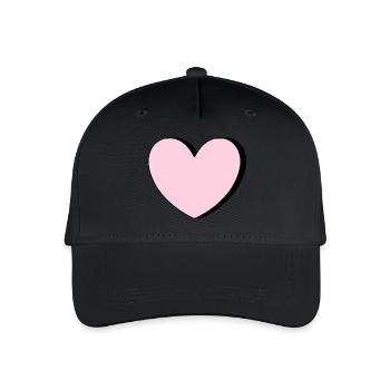 Herz rosa Geschenk Valentinstag - Kinder Bio Basecap - Schwarz - Vorne