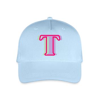 Lettre t multicolore - Casquette de baseball bio Enfant - bleu clair - Devant