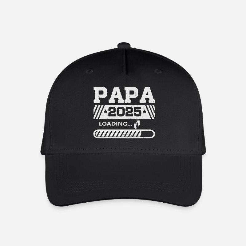 Papa 2025 loading - Organic Kids’ Baseball Cap - black