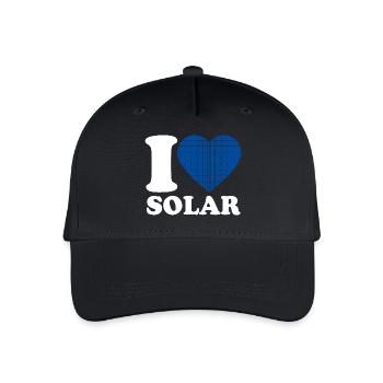 I Love Solar - Herz - Erneuerbare Energie - Kinder Bio Basecap - Schwarz - Vorne