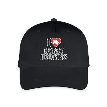 I Love Hobby Horsing - Herz - Hobby - Kinder Bio Basecap - Schwarz - Vorne