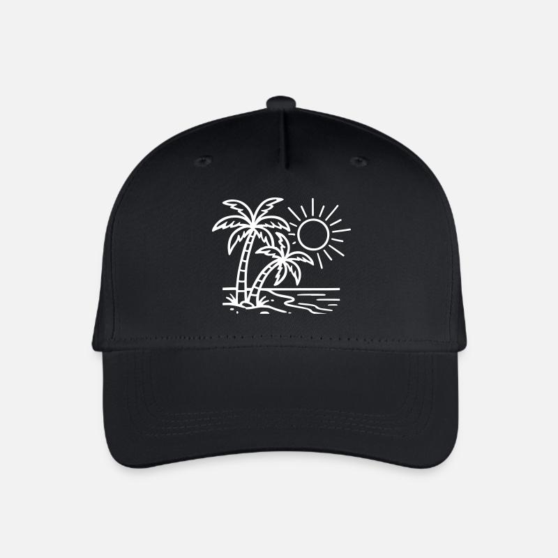 Insel Palmen Strand - Kinder Bio Basecap - Schwarz