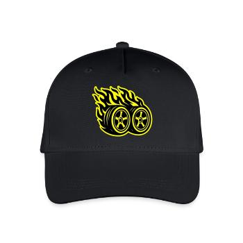 Flamme de pneu de voiture - Casquette de baseball bio Enfant - noir - Devant