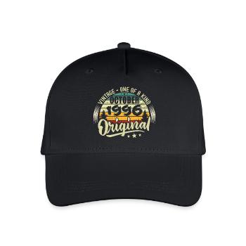October 1996 Birthday Gift - Organic Kids’ Baseball Cap - black - Front
