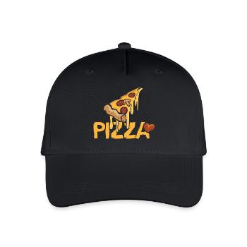 Pizza Love lettering - Organic Kids’ Baseball Cap - black - Front