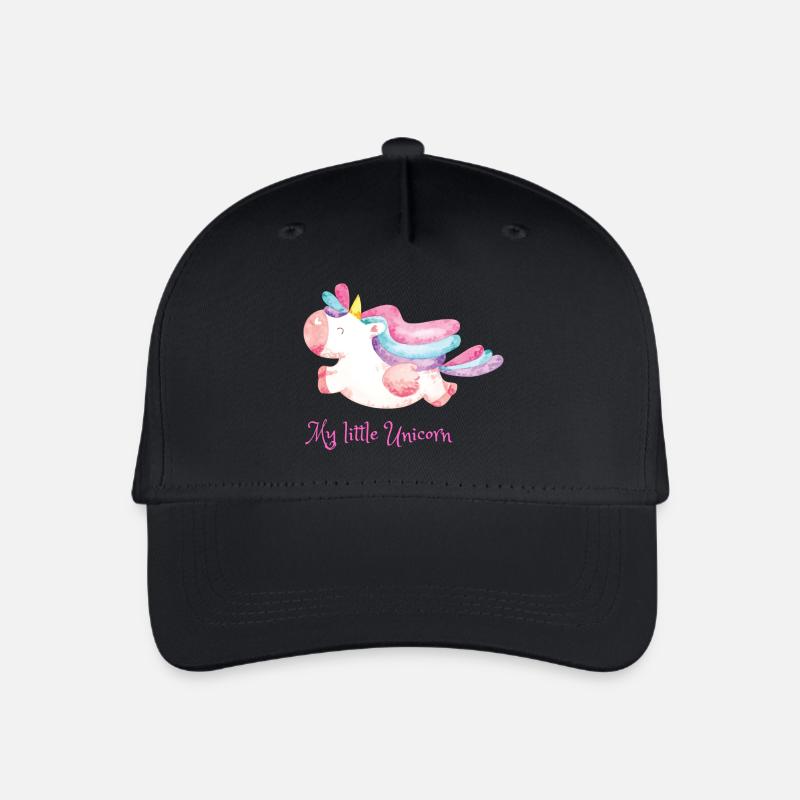 Mein kleines Einhorn Regenbogen - Kinder Bio Basecap - Schwarz