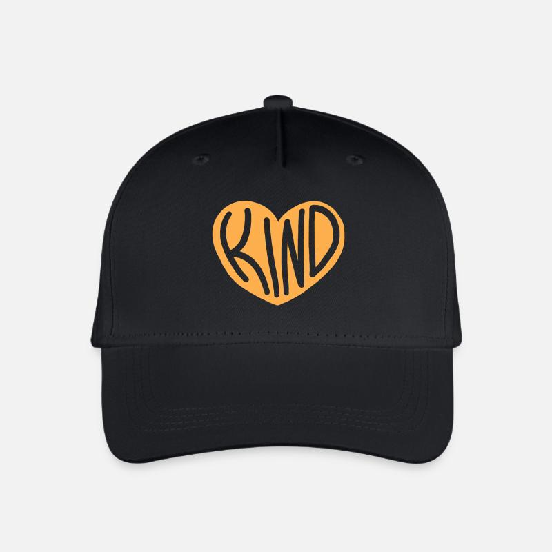 Heart KIND Typografie-Design - Kinder Bio Basecap - Schwarz