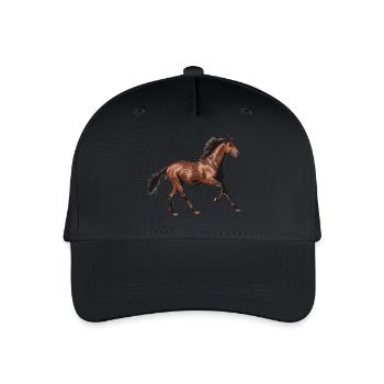 Horses rider love illustration Real - Organic Kids’ Baseball Cap - black - Front
