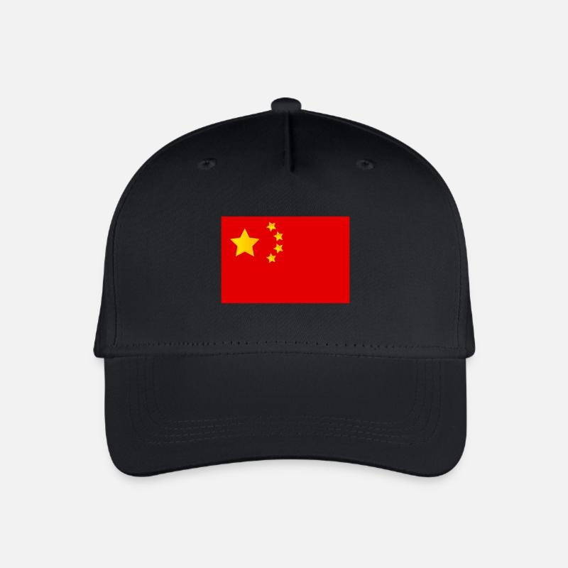 China-Flagge - Kinder Bio Basecap - Schwarz