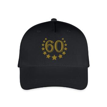 60_stars_birthday - Organic Kids’ Baseball Cap - black - Front