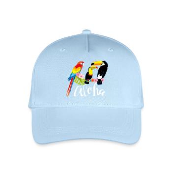 Aloha macaw toucan holiday colorful - Organic Kids’ Baseball Cap - light blue - Front