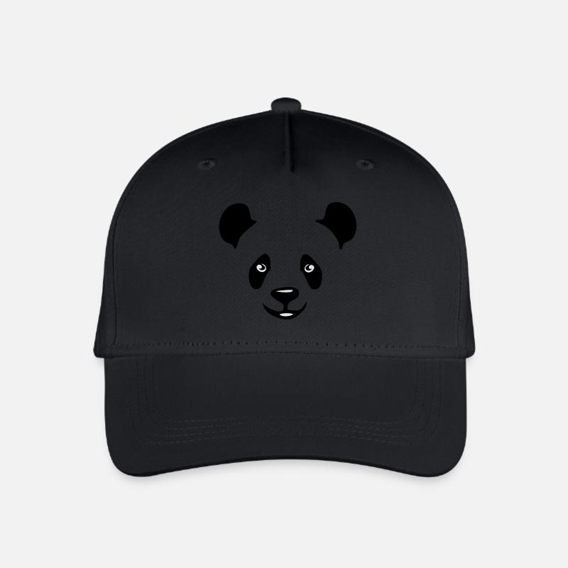 panda teddy bär gesicht kopf süß niedlich - Kinder Bio Basecap - Schwarz