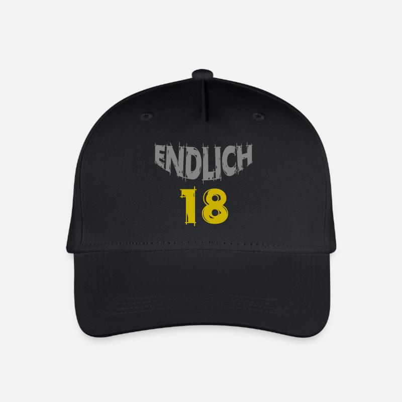 endlich18 - Kinder Bio Basecap - Schwarz