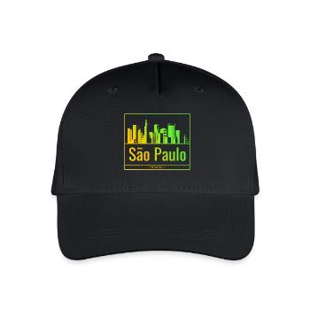 São Paulo skyline in neon gradient - Organic Kids’ Baseball Cap - black - Front