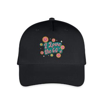 I love the 60s - Organic Kids’ Baseball Cap - black - Front