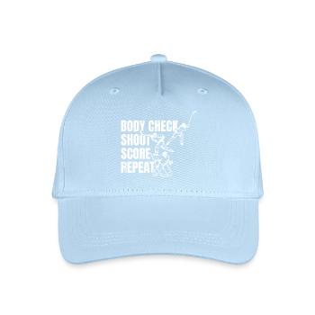 Body Check Shoot Score Repeat - Kinder Bio Basecap - Hellblau - Vorne