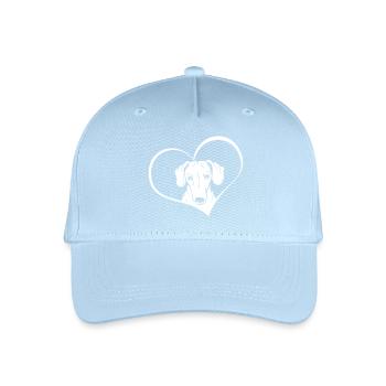 Dachshund in the heart - Organic Kids’ Baseball Cap - light blue - Front