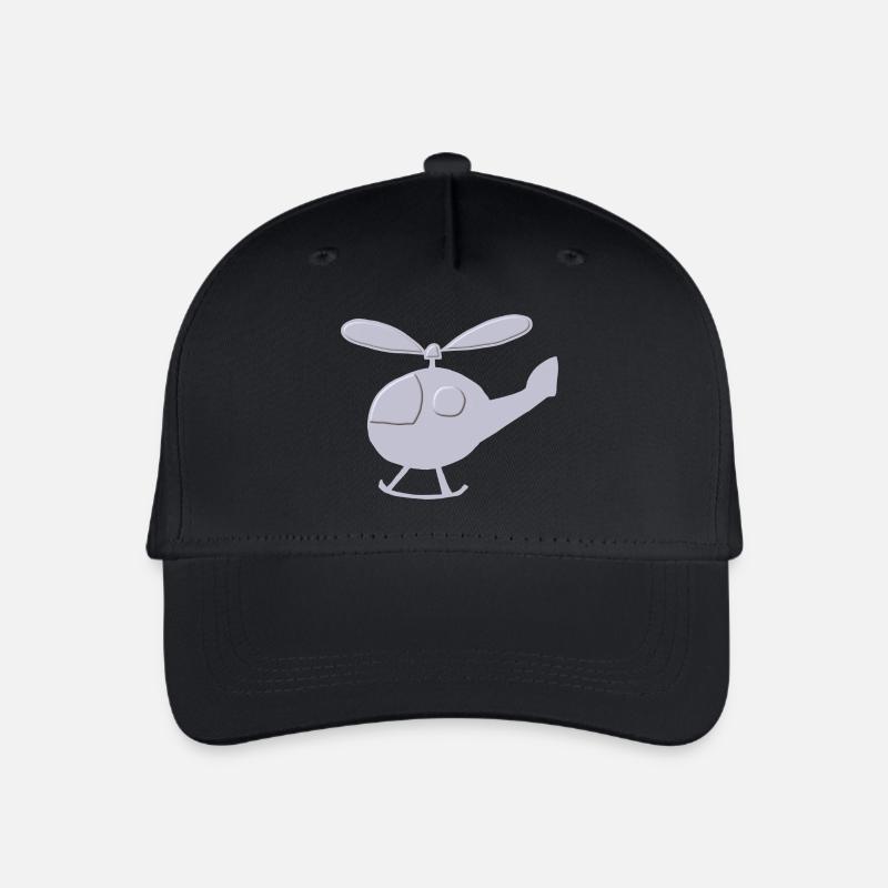 hubschrauber relief - Kinder Bio Basecap - Schwarz