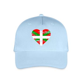 Drapeau basque coeur utilisé - Casquette de baseball bio Enfant - bleu clair - Devant