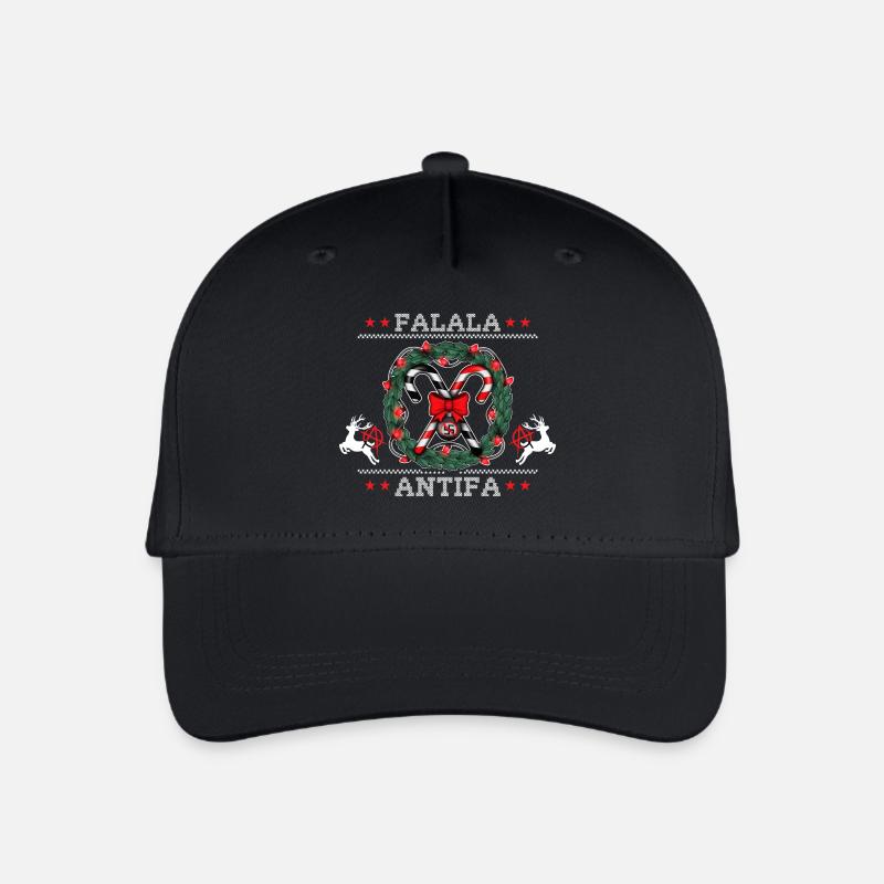 Ugly Christmas Sweater: FALALA ANTIFA! - Kinder Bio Basecap - Schwarz