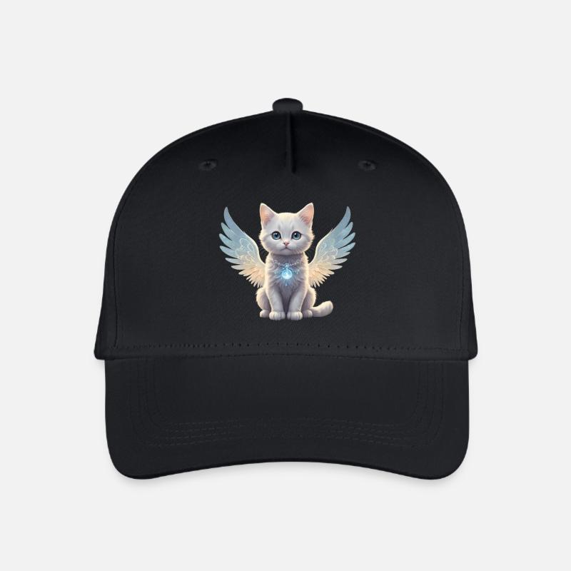 Engels-Katze - Kinder Bio Basecap - Schwarz
