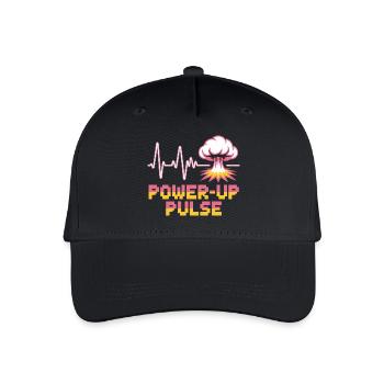 Power Up Pulse Pop Culture Retro Video Game - Organic Kids’ Baseball Cap - black - Front