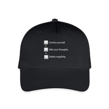 Kontrolle Alt-Delete Mentale Gesundheit Positivität - Kinder Bio Basecap - Schwarz - Vorne