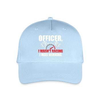 Officer, ich bin nicht gefahren, ich habe gewonnen. - Kinder Bio Basecap - Hellblau - Vorne