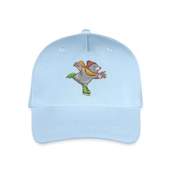 Maulwurf Eislaufen Schlittschuhe Wintersport - Kinder Bio Basecap - Hellblau - Vorne