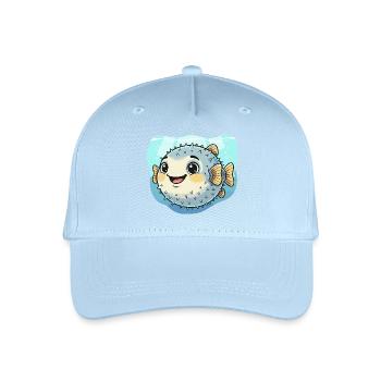 Kugelfisch Kawaii Unterwasserfreude - Kinder Bio Basecap - Hellblau - Vorne