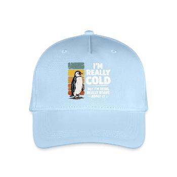 Vintage Penguin Humor I'm Really Cold Brave - Organic Kids’ Baseball Cap - light blue - Front