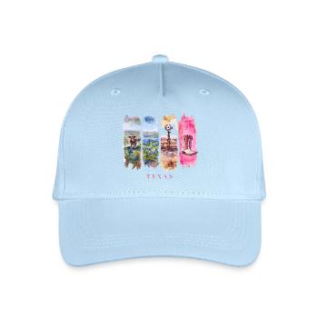Texas Travel – Longhorn & Cowboy Spirit - Organic Kids’ Baseball Cap - light blue - Front