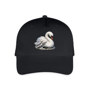 Swan with broken wing - Organic Kids’ Baseball Cap - black - Front