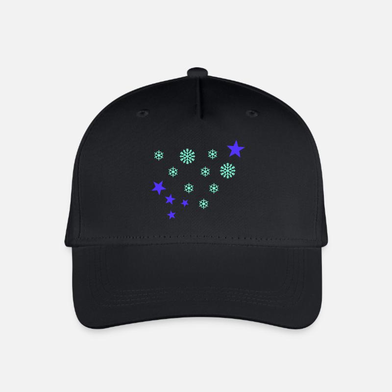 Schneeflocken - Kinder Bio Basecap - Schwarz