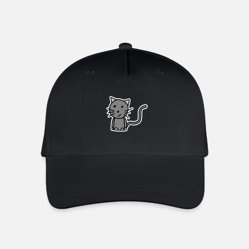 Katze - Kinder Bio Basecap - Schwarz