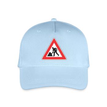 Verkehrsschild Weg reapir - Kinder Bio Basecap - Hellblau - Vorne