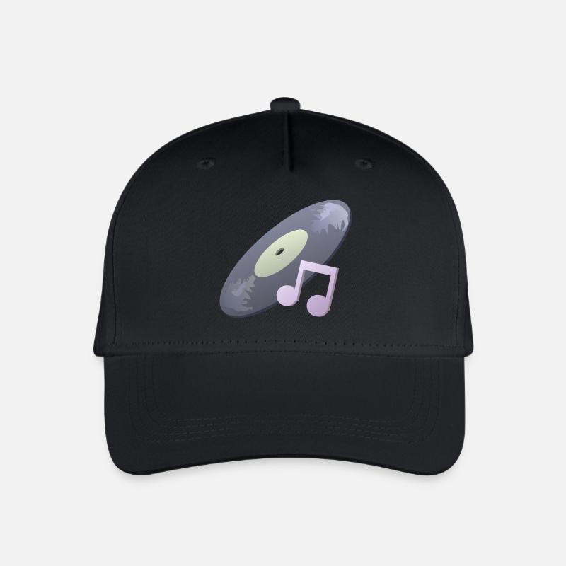 Schallplatte - Kinder Bio Basecap - Schwarz