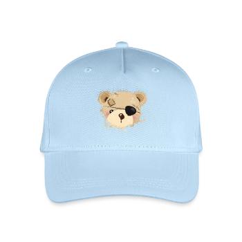 Nounours avec cache-œil - Casquette de baseball bio Enfant - bleu clair - Devant