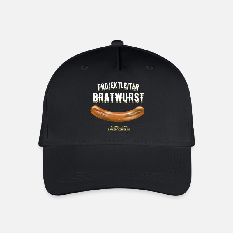 Projektleiter Bratwurst das Original Grill Design - Kinder Bio Basecap - Schwarz