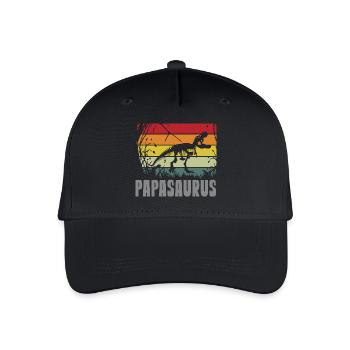 Papasaurus Papa Dinosaure Fête des Pères Journée des Hommes - Casquette de baseball bio Enfant - noir - Devant