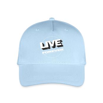 LIVE FOREVER - Organic Kids’ Baseball Cap - light blue - Front