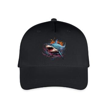 Roi des profondeurs. Requin style graffiti. - Casquette de baseball bio Enfant - noir - Devant