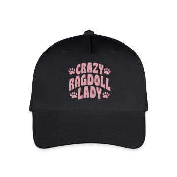 Crazy Ragdoll Lady Cat Kitten Mother - Organic Kids’ Baseball Cap - black - Front