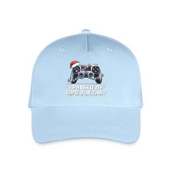 Gamer's Christmas Chaos - Paused My Game for This? - Organic Kids’ Baseball Cap - light blue - Front
