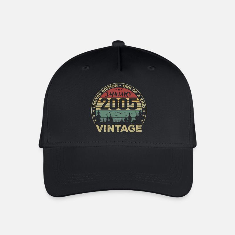 Jahrgang Januar 2005 Geburtstag Januar 2005 - Kinder Bio Basecap - Schwarz