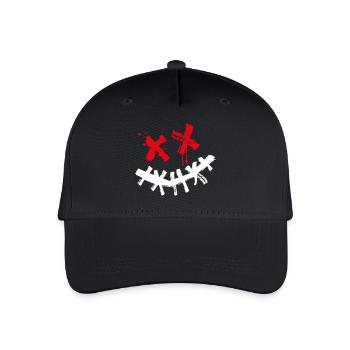 Purge Smilie Techwear Style - Kinder Bio Basecap - Schwarz - Vorne