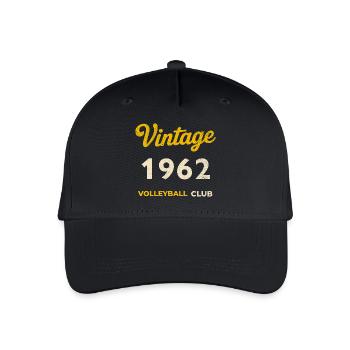 Vintage 1962 – Volleyball Club Retro Geburtsjahr - Kinder Bio Basecap - Schwarz - Vorne